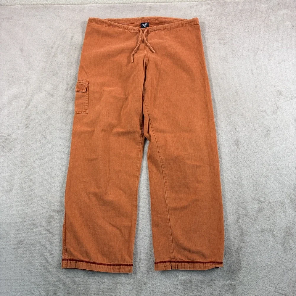 Vintage prAna Drawstring Cargo Pocket Pants in Rust Brown Men Medium USA Made